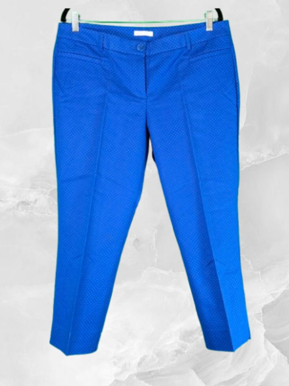 Blue and white polkadot Dalia Cropped Pants